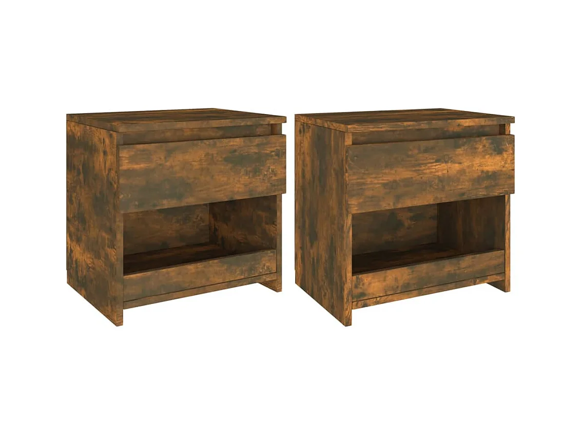 Tables de chevet 2 pcs Chêne fumé 40x30x39 cm Bois d'ingénierie