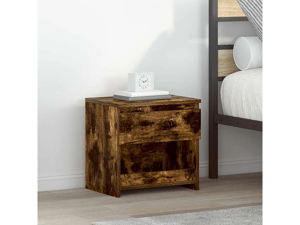 Tables de chevet 2 pcs Chêne fumé 40x30x39 cm Bois d'ingénierie