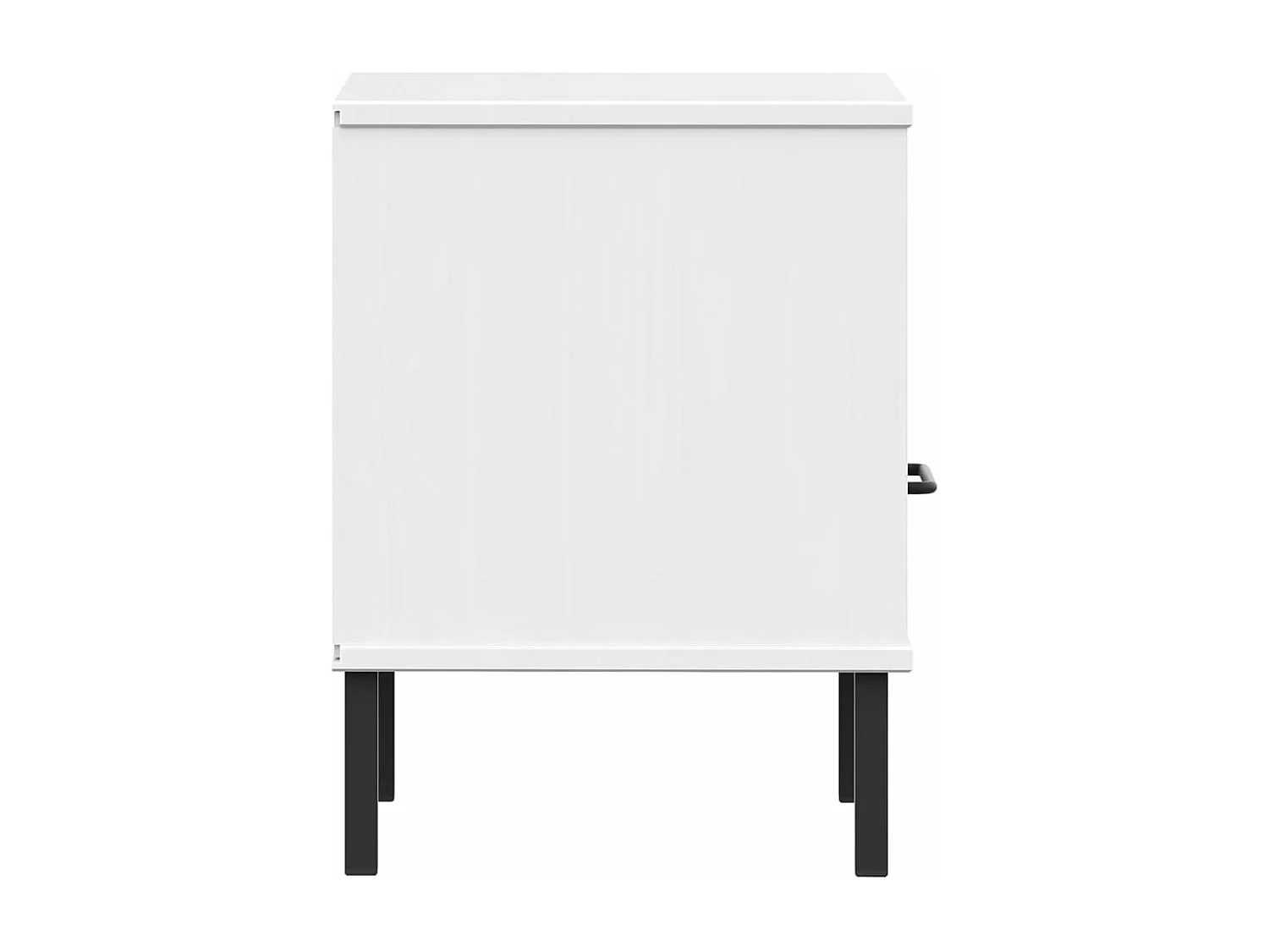 Table de chevet avec pieds en métal Blanc Bois pin massif OSLO