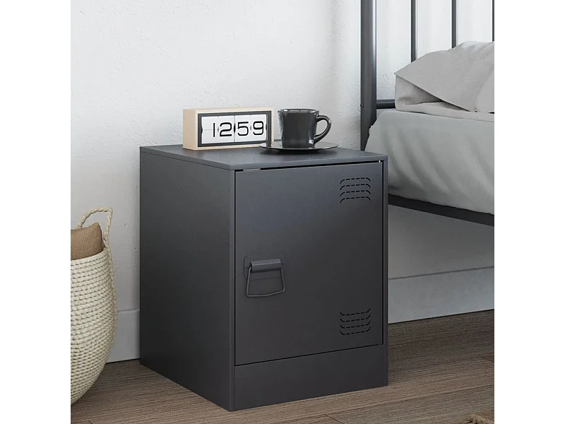 Table de chevet anthracite 34,5x39x44 cm acier