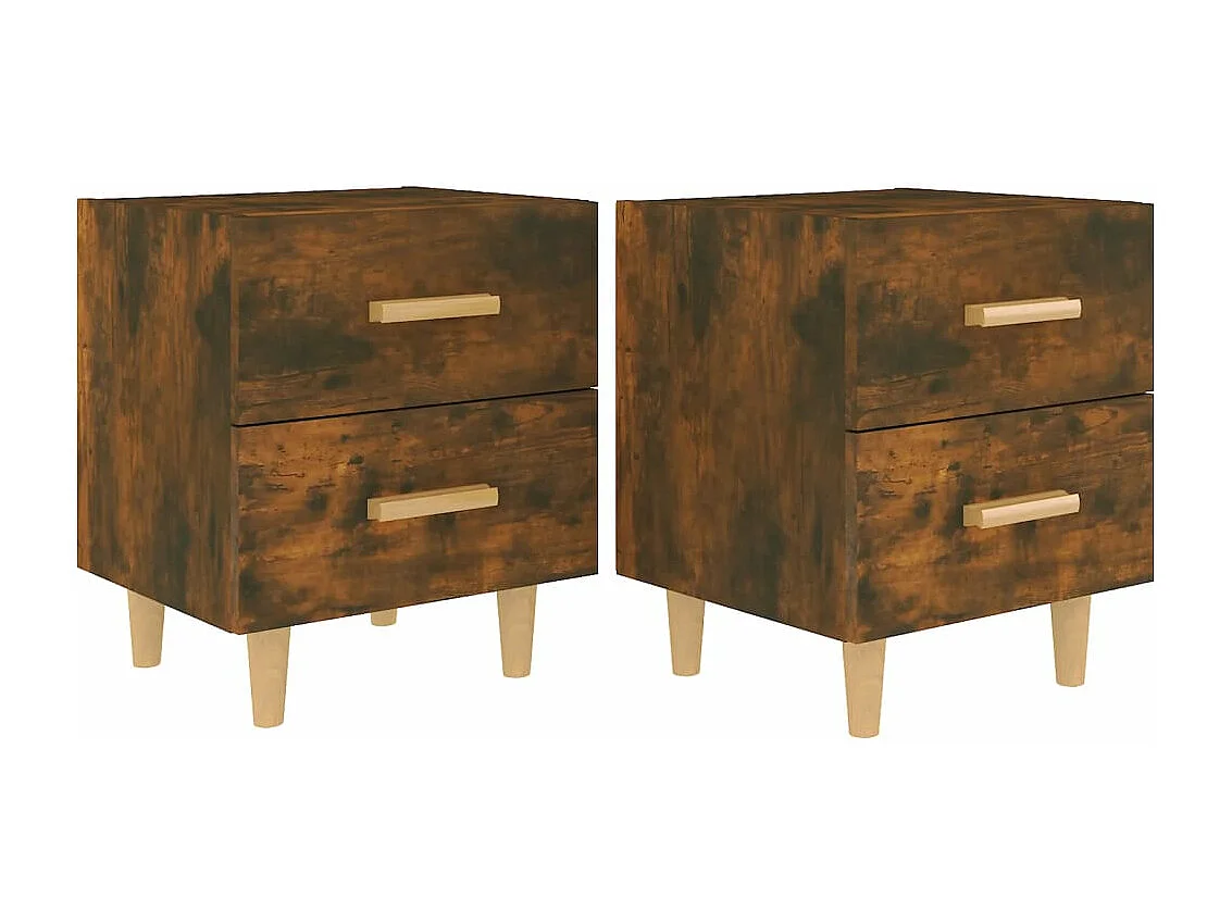 Tables de chevet 2 pcs Chêne fumé 40x35x47,5 cm