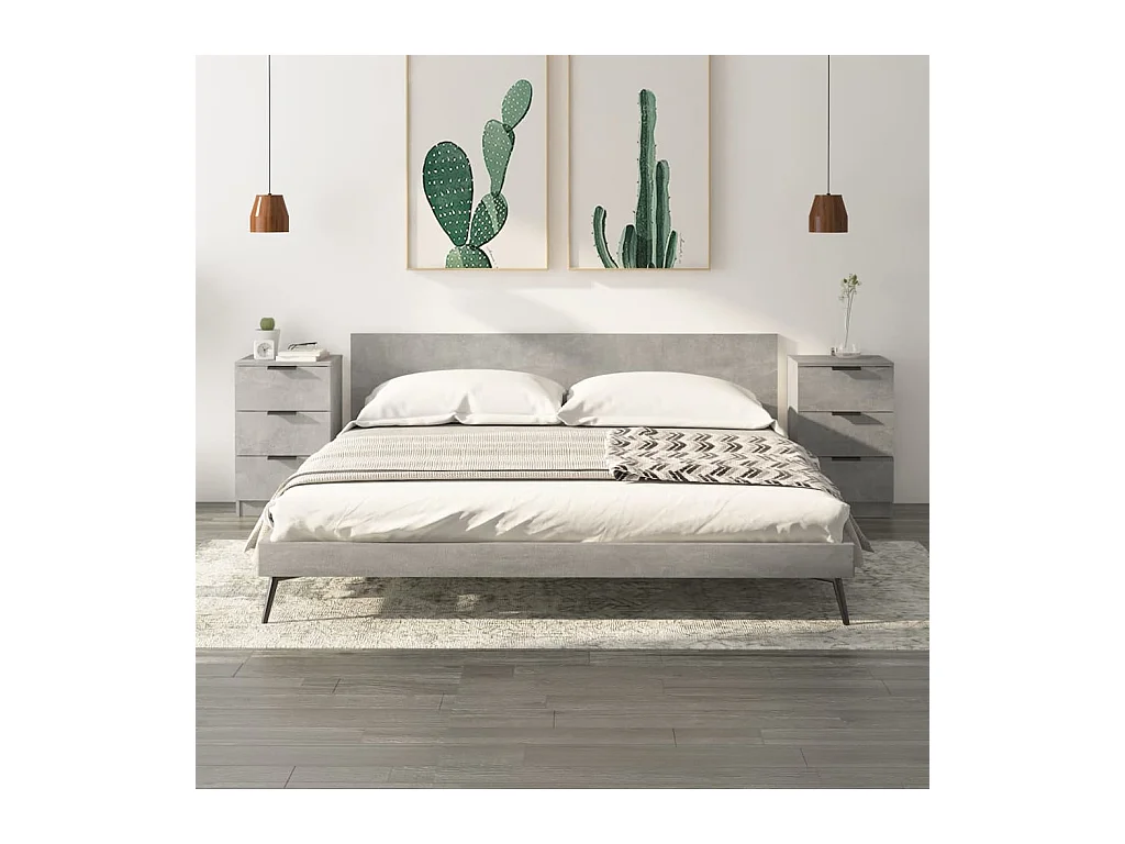 Nachtkastjes 2 st 40x36x65 cm betongrijs