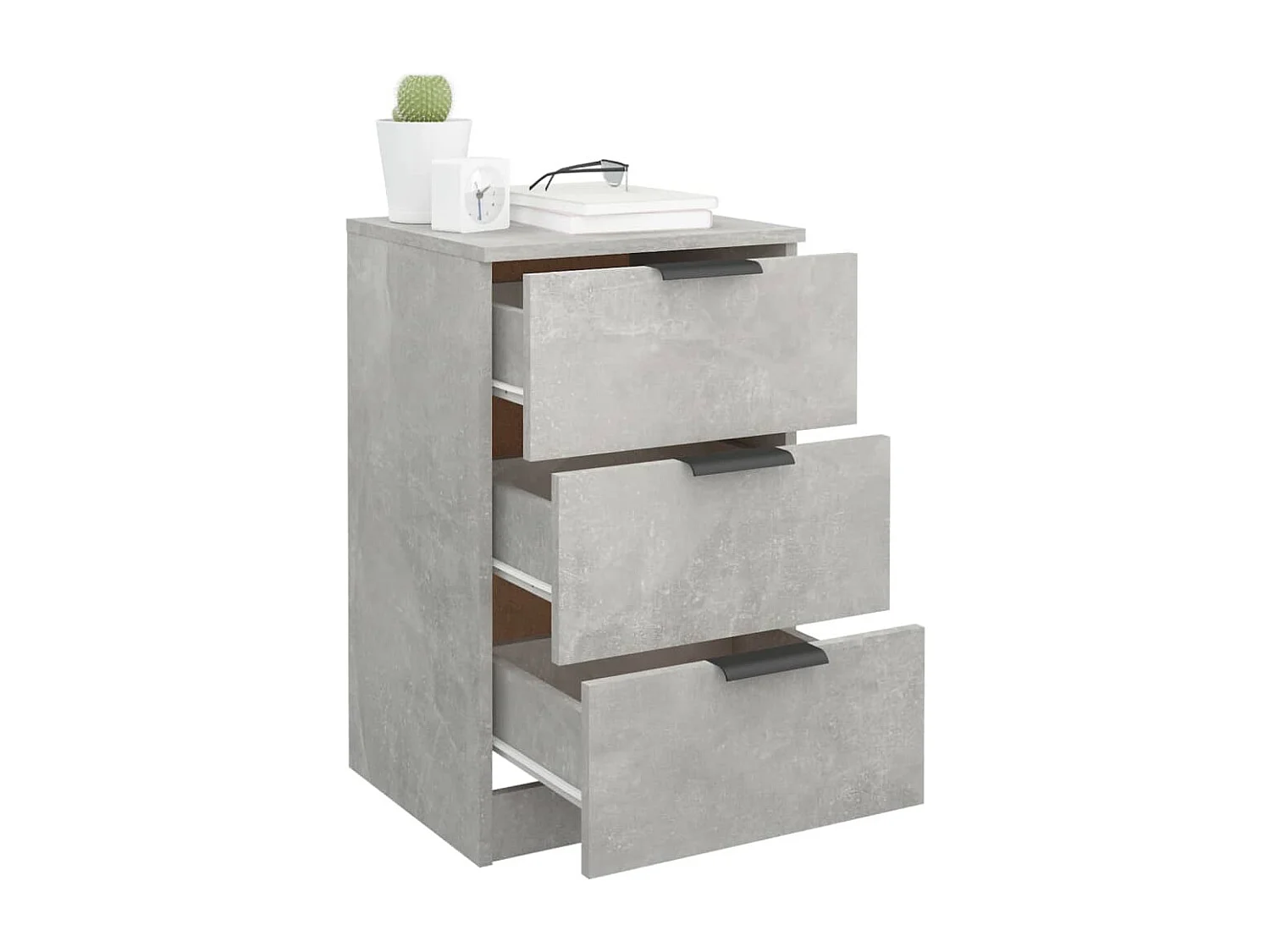 Nachttische 2 Stk. Betongrau 40x36x65 cm