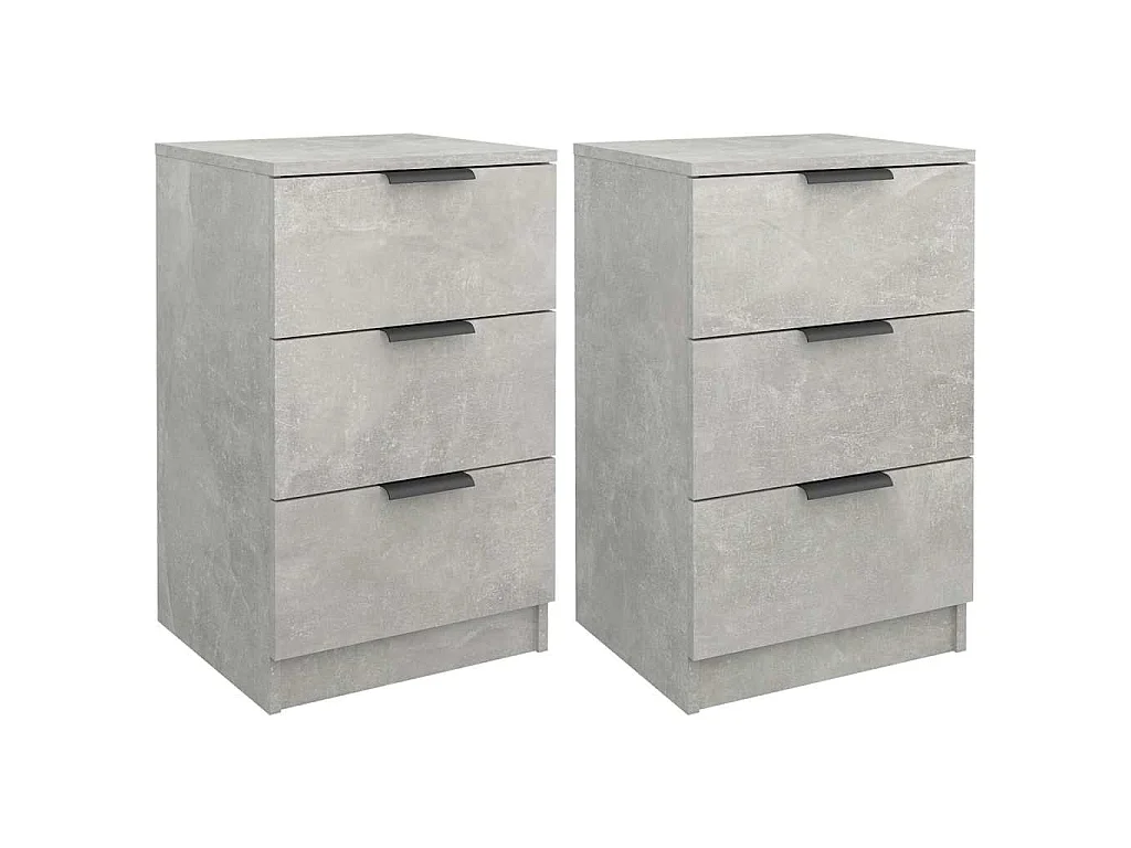 Comodini 2 pz Grigio Cemento 40x36x65 cm