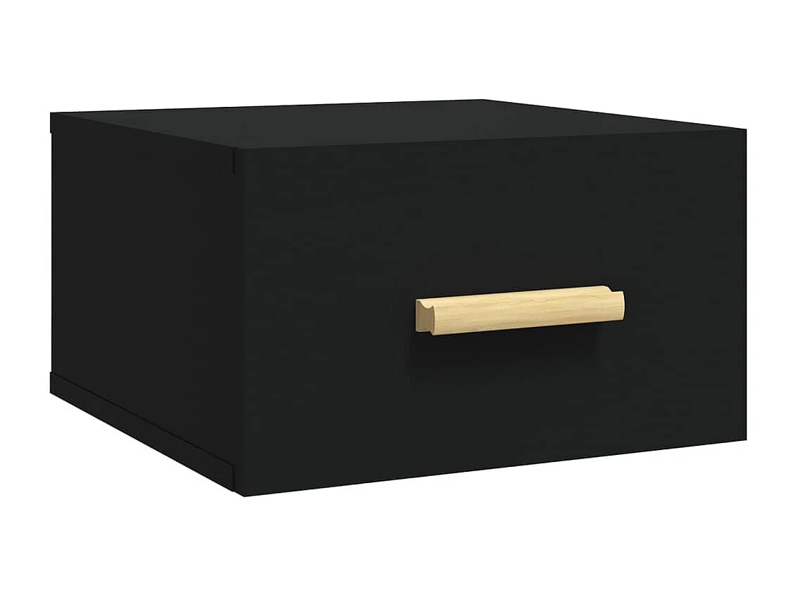 Table de chevet murale noir 35x35x20 cm