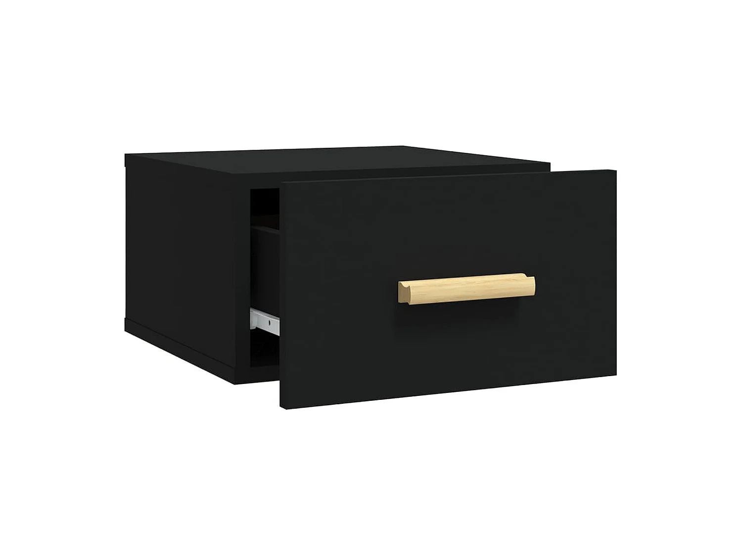 Table de chevet murale noir 35x35x20 cm