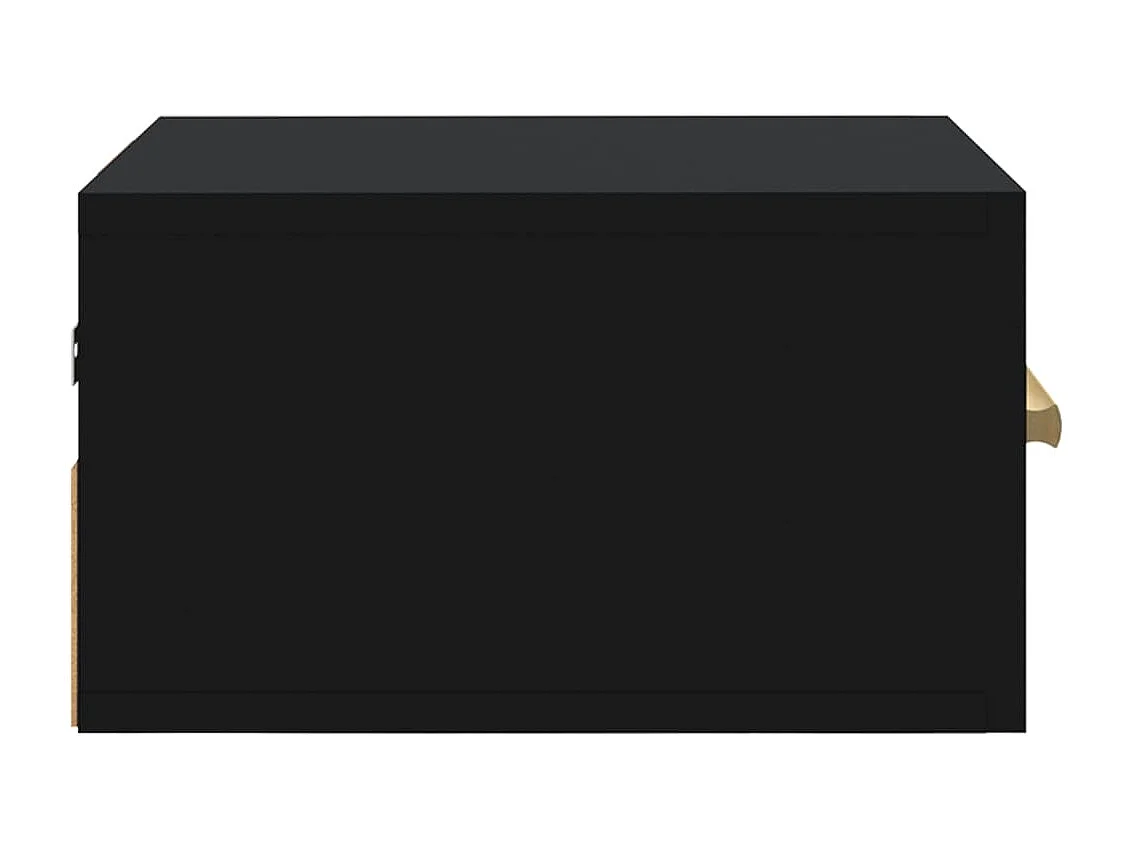 Table de chevet murale noir 35x35x20 cm