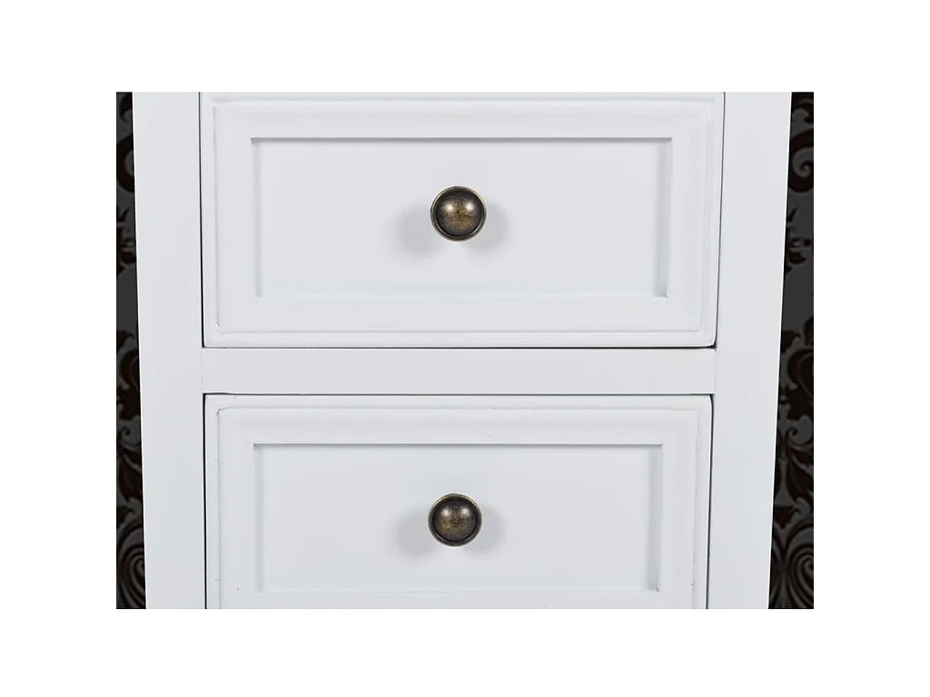 Comodini 2 pz con 2 Cassetti in MDF Bianchi