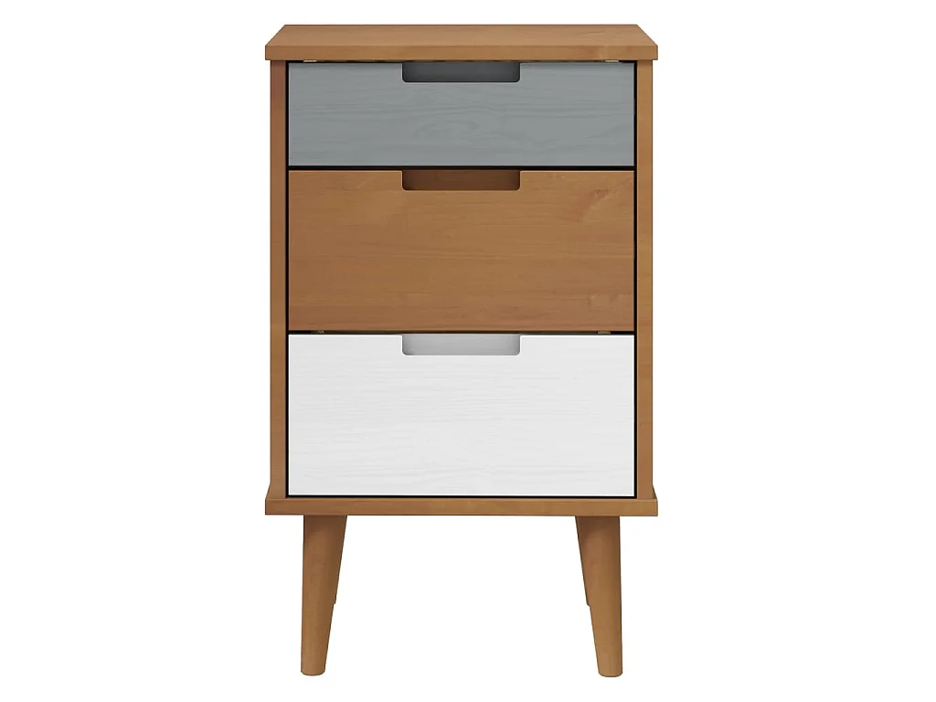 Mesa de cabeceira MOLDE 40x35x65 cm pinho maciço castanho
