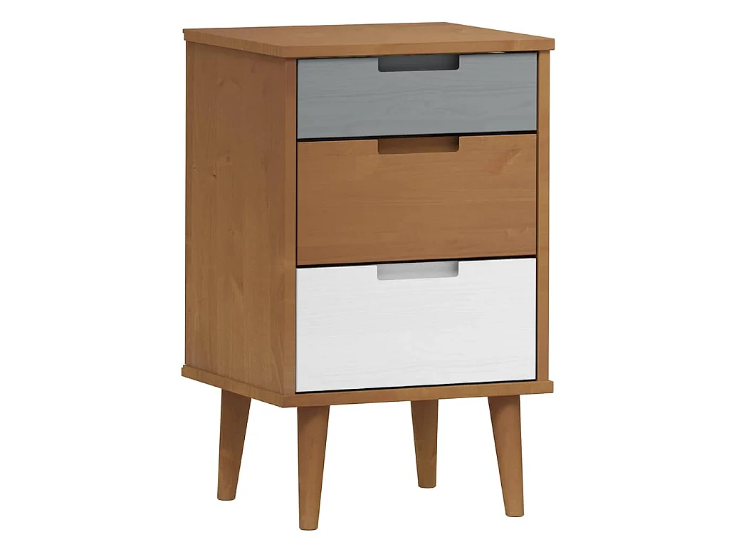 Mesa de cabeceira MOLDE 40x35x65 cm pinho maciço castanho