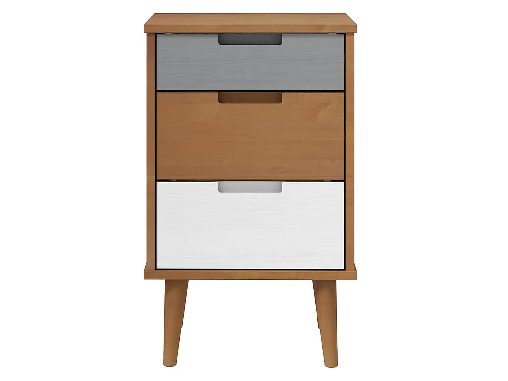 Mesa de cabeceira MOLDE 40x35x65 cm pinho maciço castanho