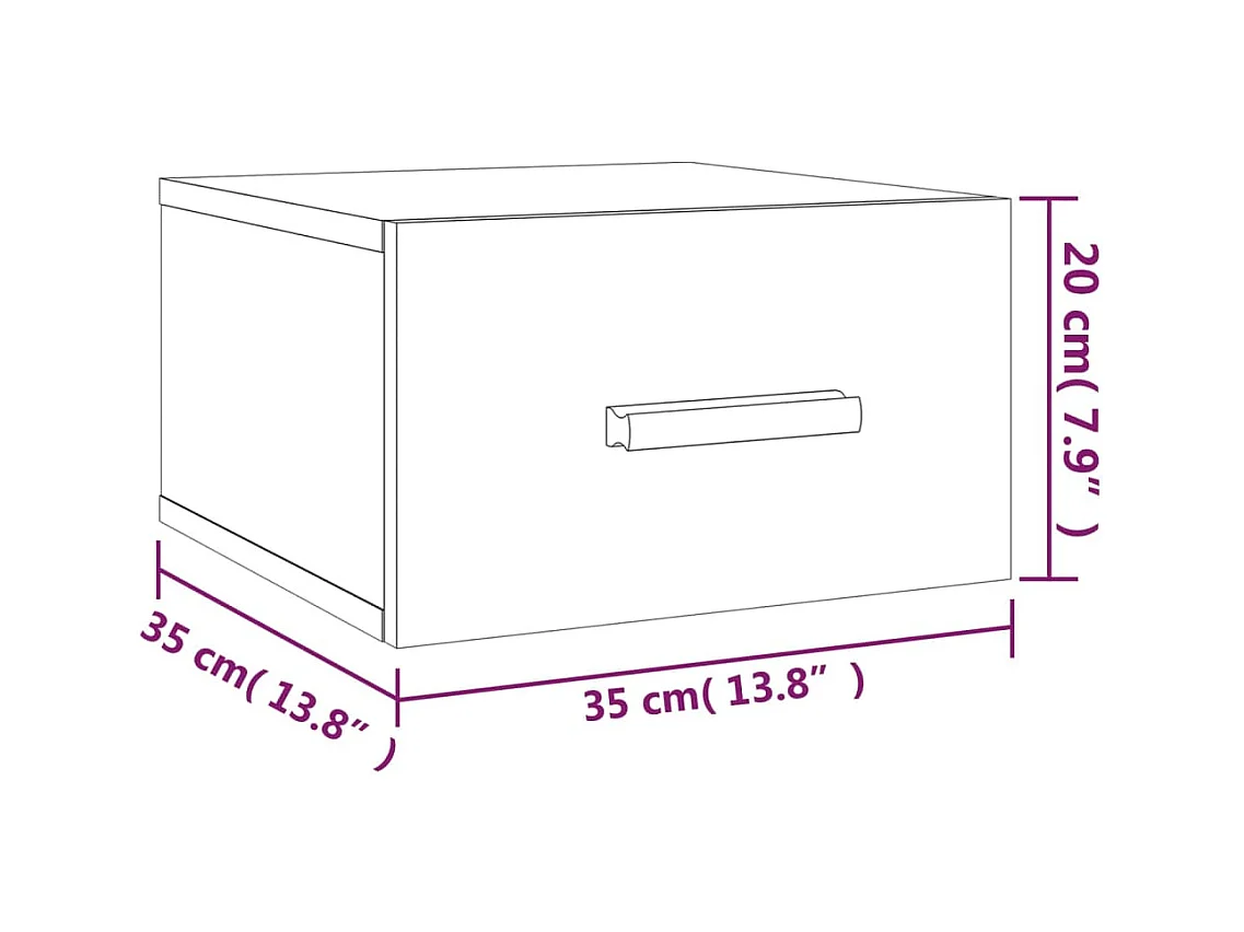 Wand-Nachttische 2 Stk. Grau Sonoma 35x35x20 cm