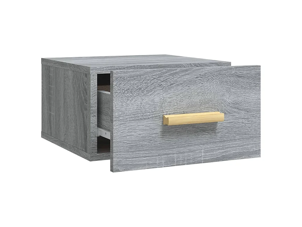Wand-Nachttische 2 Stk. Grau Sonoma 35x35x20 cm