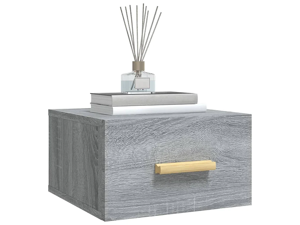 Wand-Nachttische 2 Stk. Grau Sonoma 35x35x20 cm
