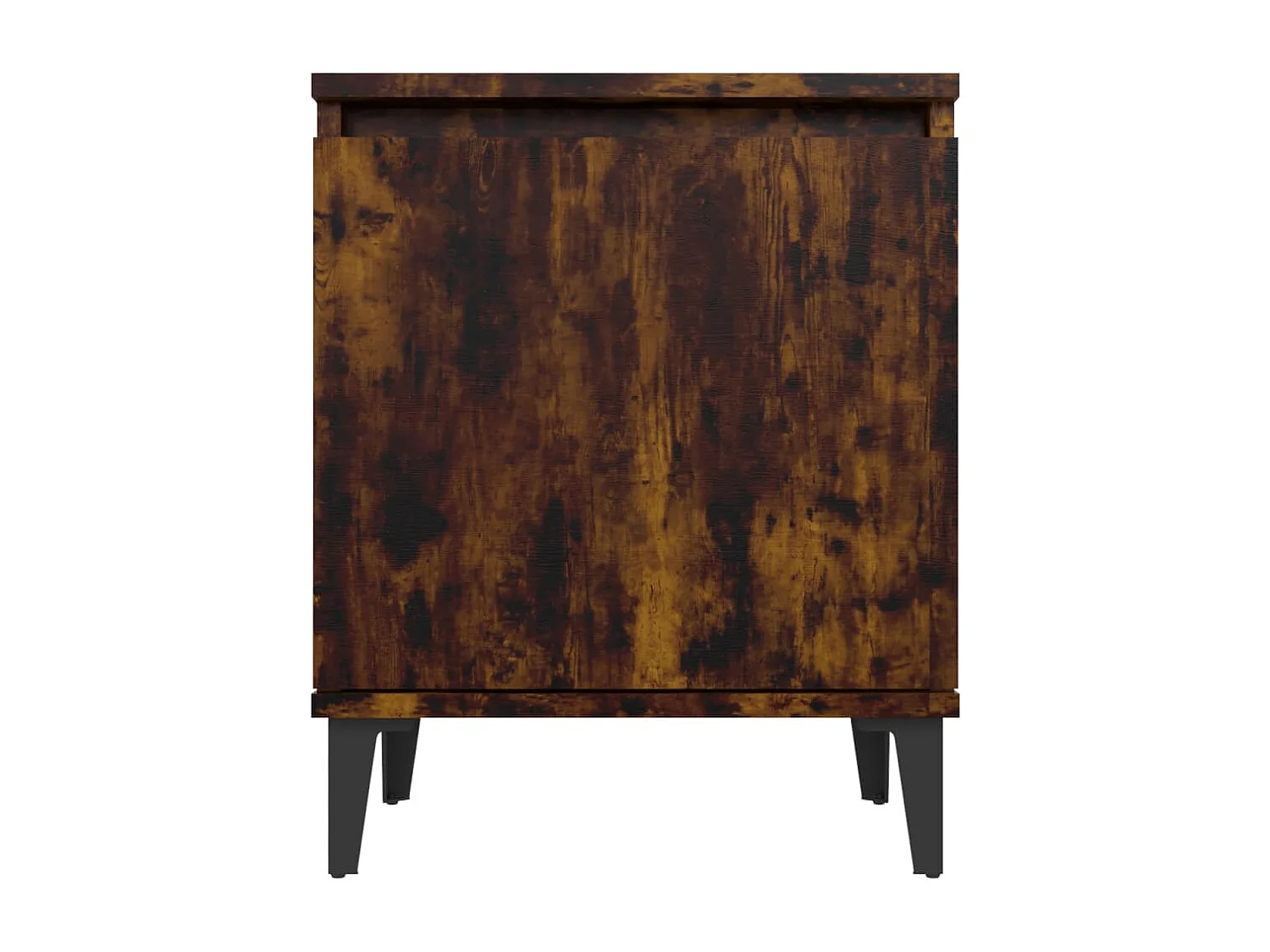 Table de chevet avec pieds en métal Chêne fumé 40x30x50 cm