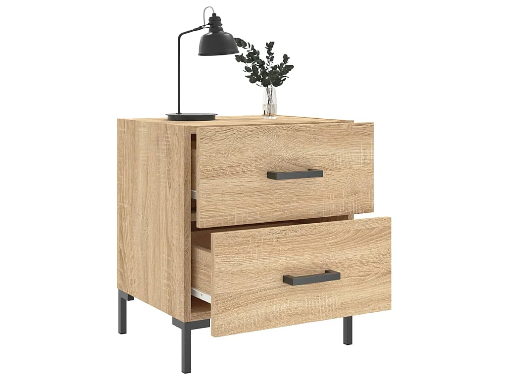 Nachtkastje 40x35x47,5 cm bewerkt hout sonoma eikenkleurig