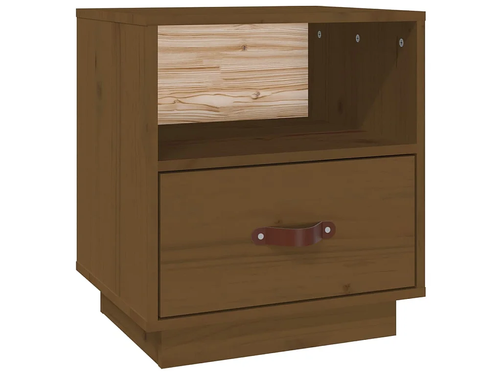 Table de chevet Marron miel 40x34x45 cm Bois de pin massif