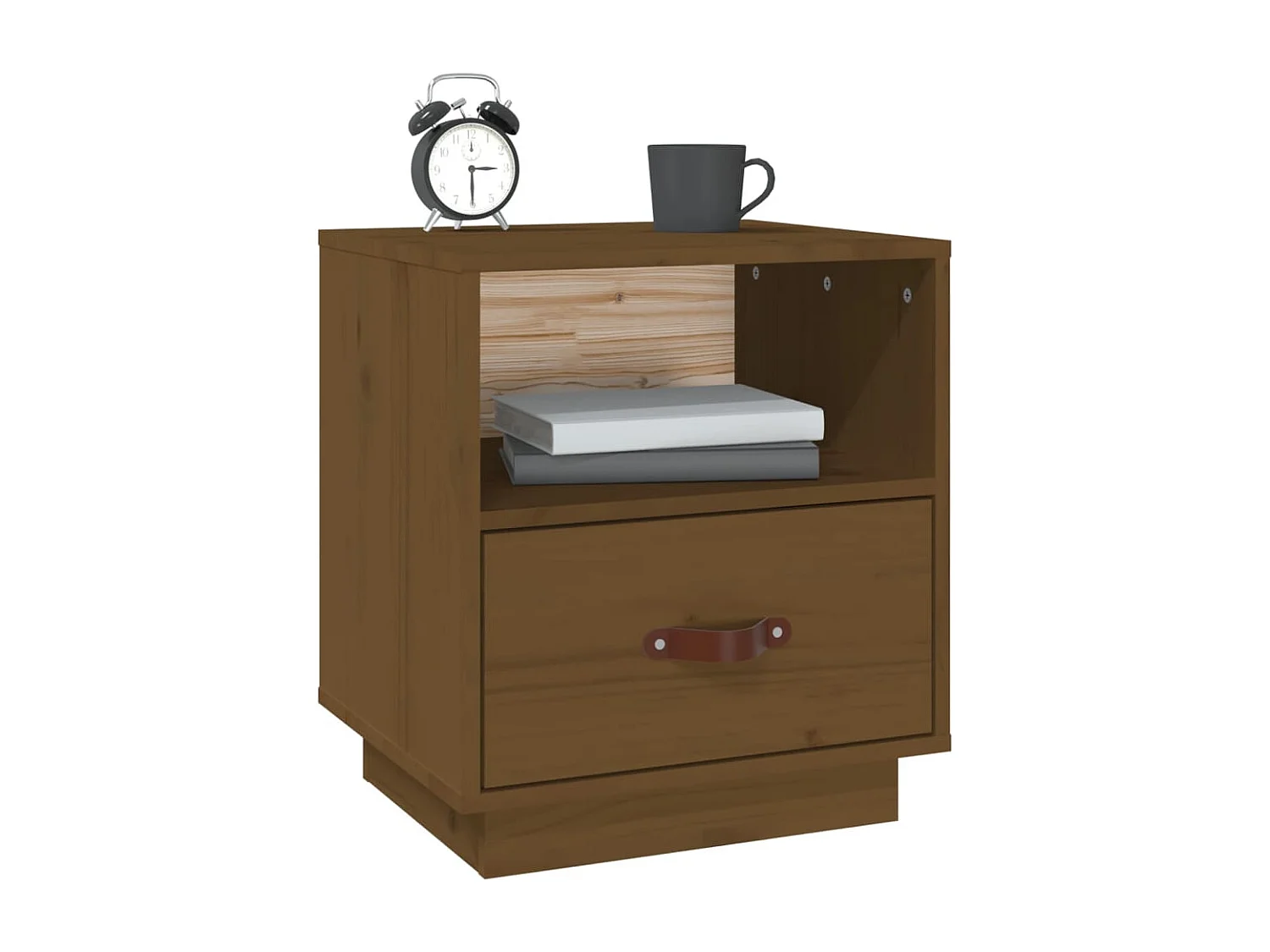 Table de chevet Marron miel 40x34x45 cm Bois de pin massif