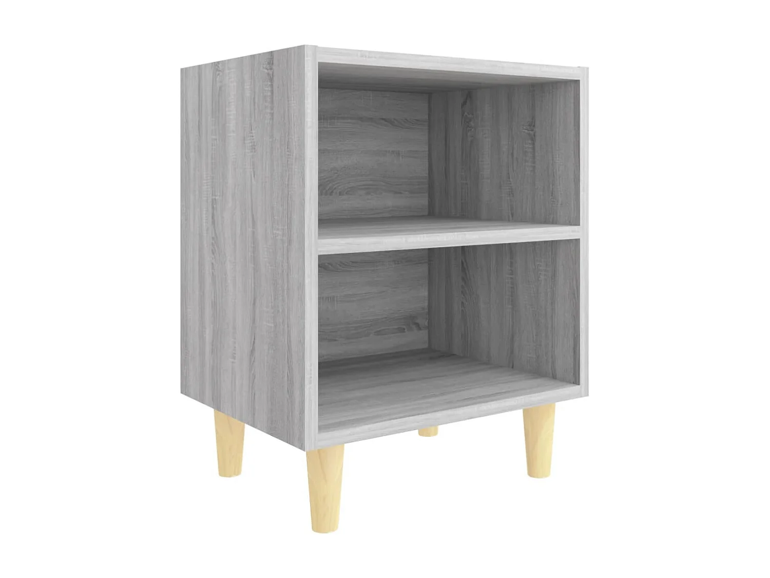 Nachtkastjes 2 st met houten poten 40x30x50 cm grijs sonoma