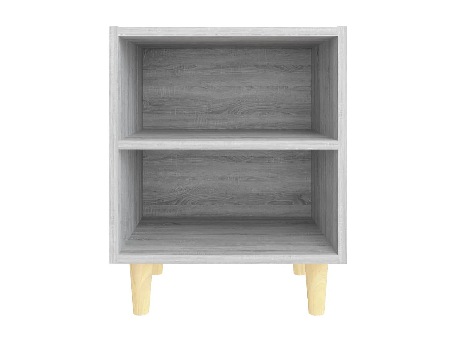 Nachtkastjes 2 st met houten poten 40x30x50 cm grijs sonoma