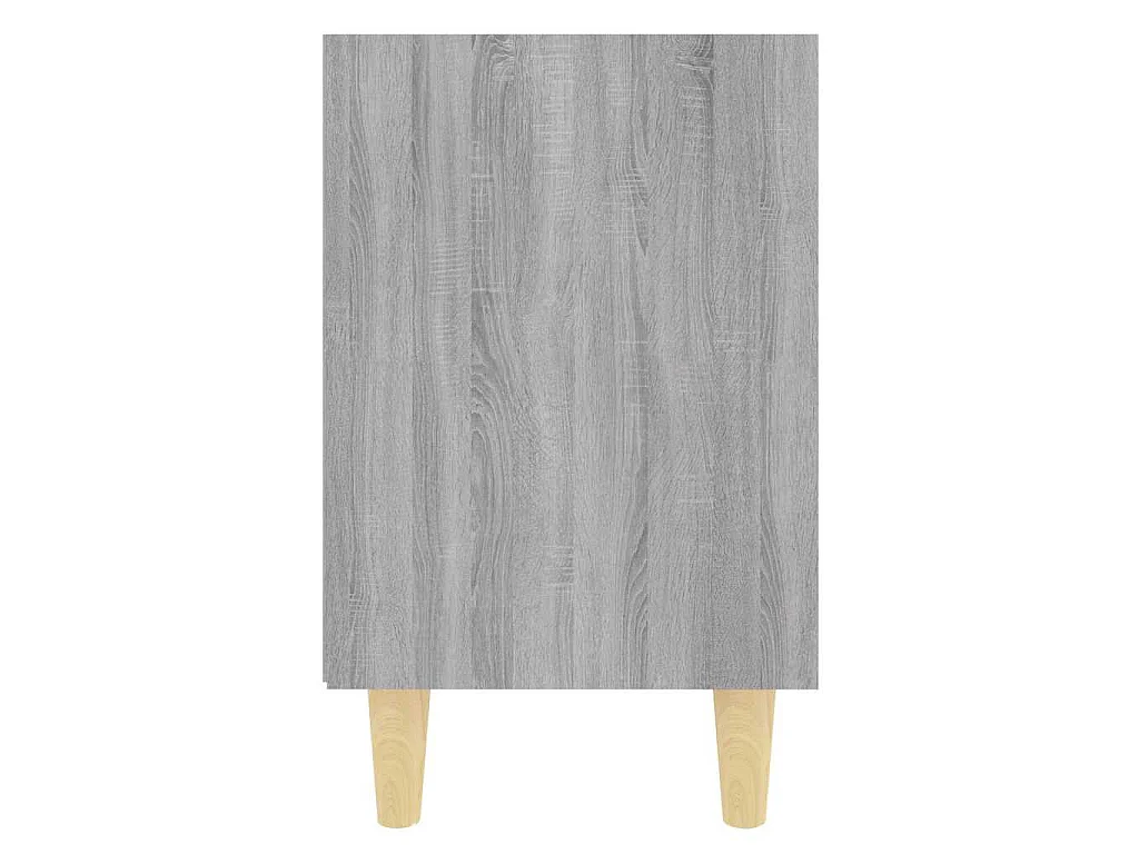 Comodini Gambe in Legno Massello 2 pz Grigio Sonoma 40x30x50 cm