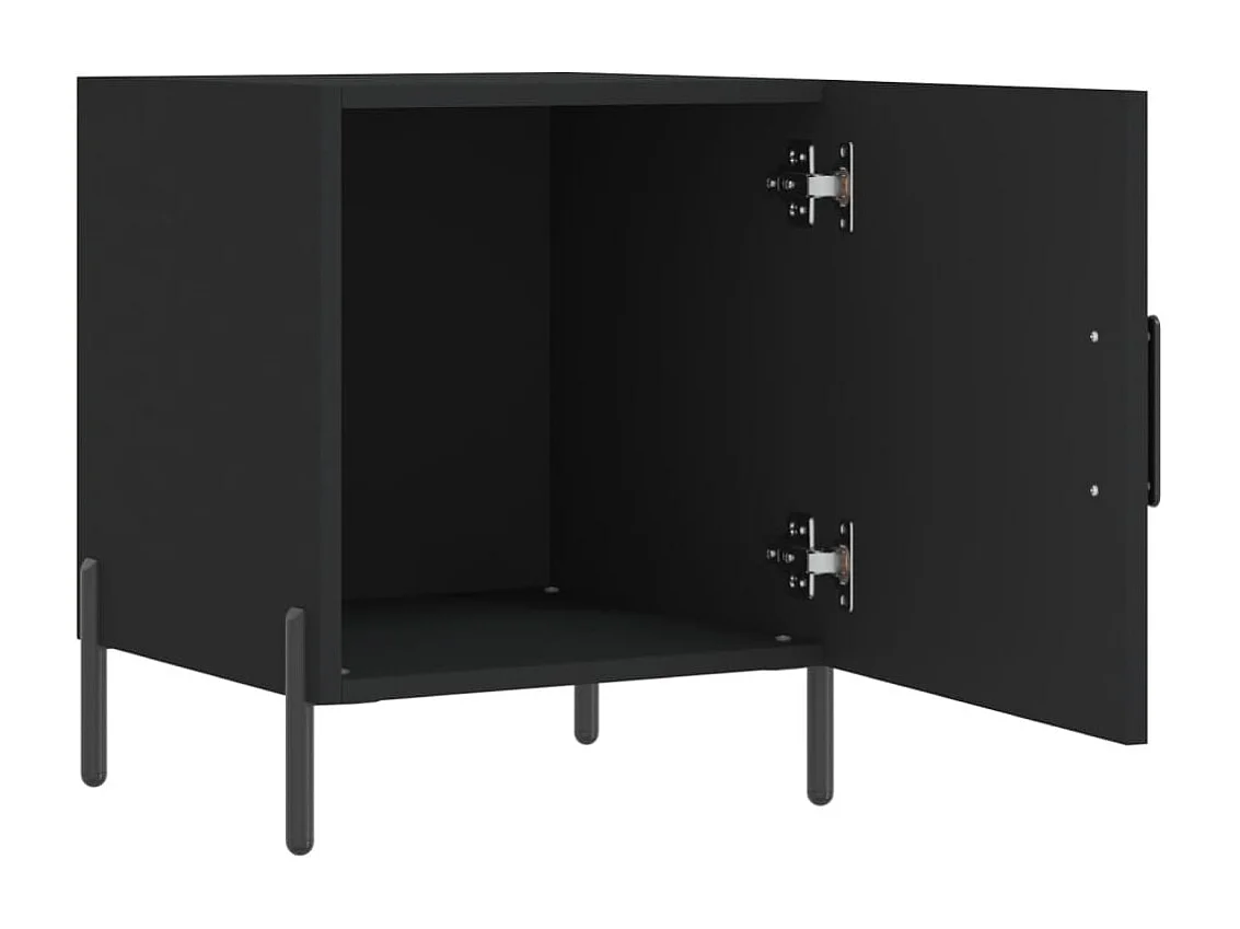 Table de chevet noir 40x40x50 cm bois d’ingénierie