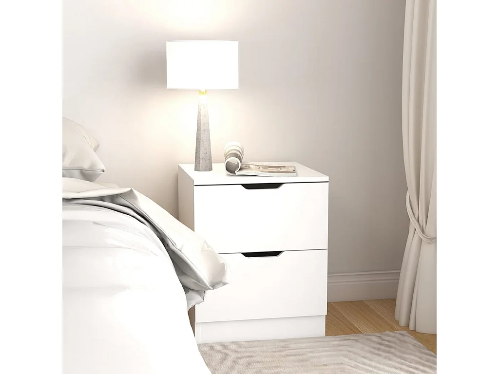 Mesa de cabeceira 40x40x50 cm contraplacado branco