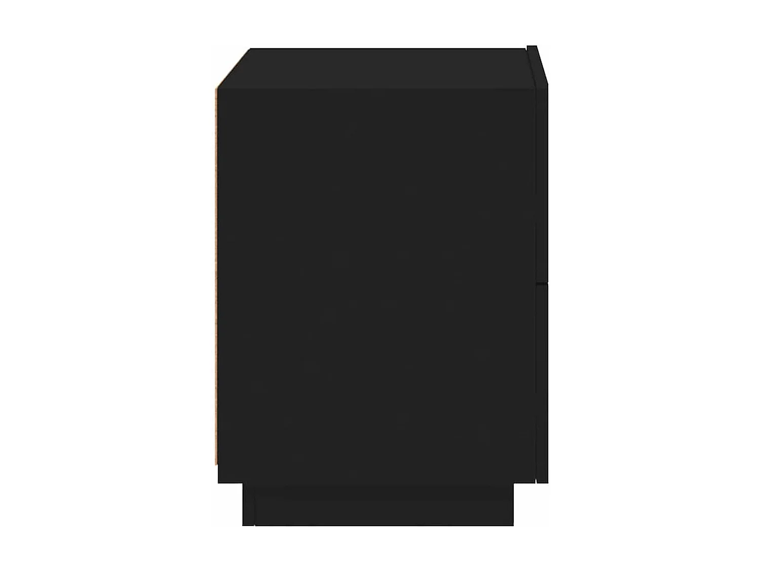 Armoire de chevet avec lumières LED noir bois d'ingénierie