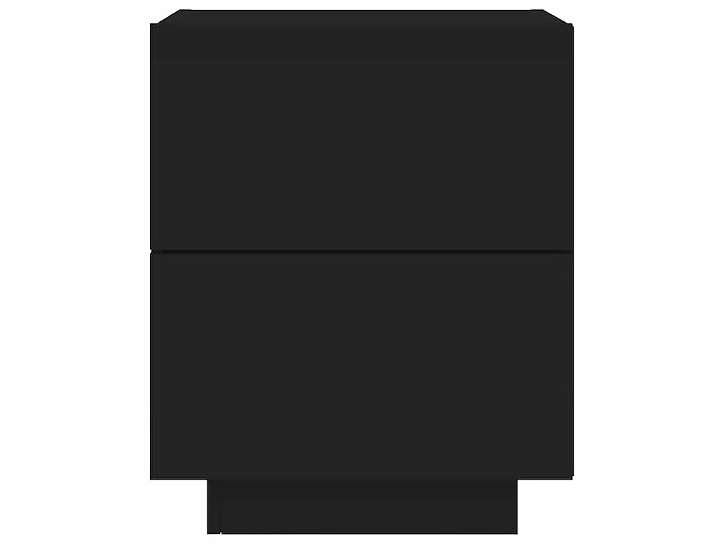 Armoire de chevet avec lumières LED noir bois d'ingénierie