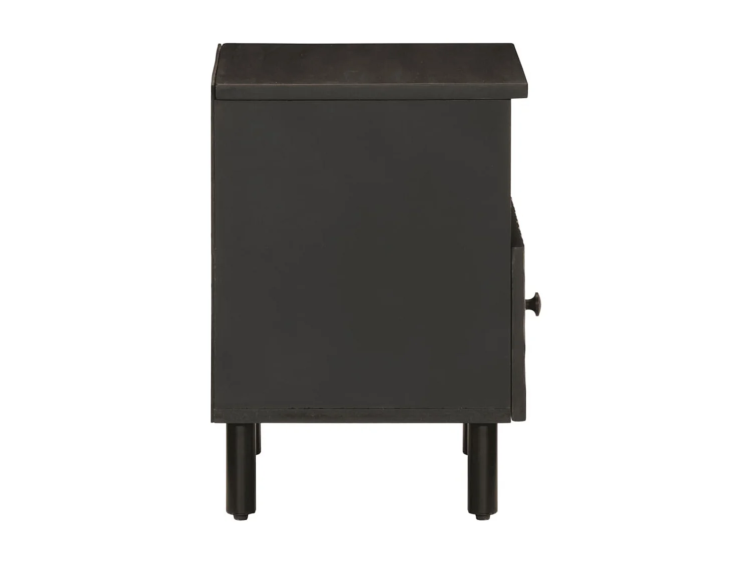 Nachttisch Schwarz 40x33x46 cm Massivholz Mango