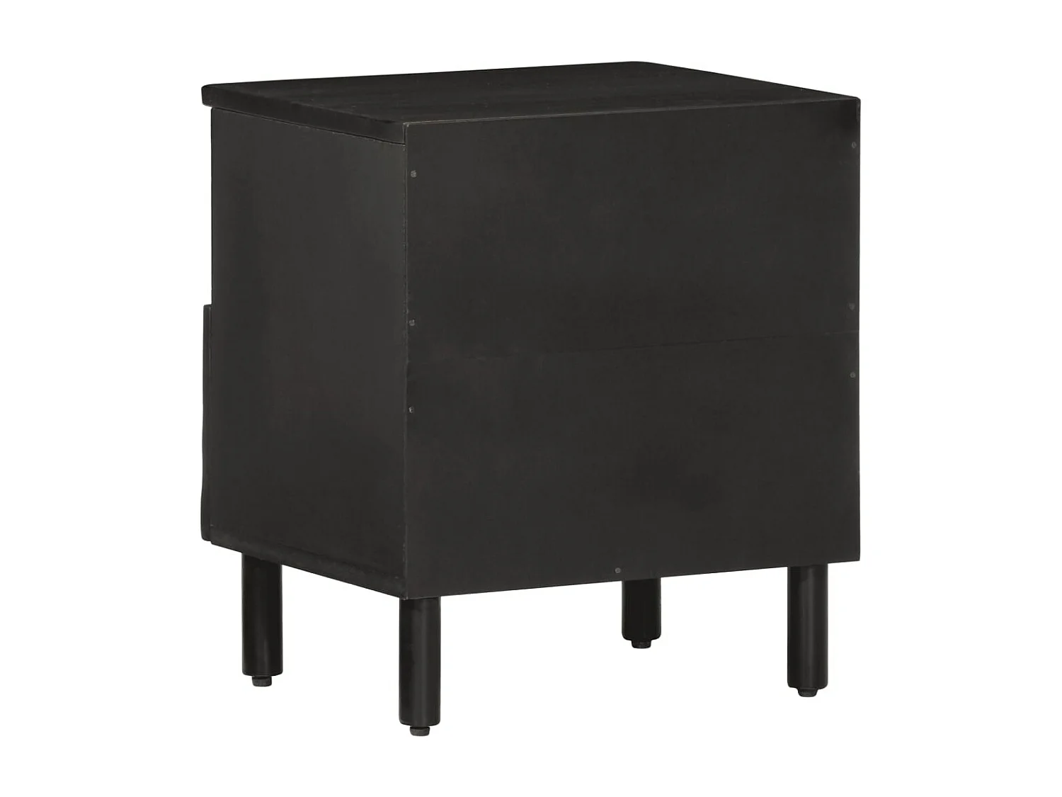 Table de chevet noir 40x33x46 cm bois de manguier solide