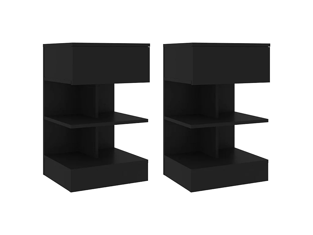 Tables de chevet 2 pcs Noir 40x35x65 cm