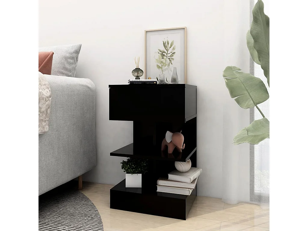 Tables de chevet 2 pcs Noir 40x35x65 cm