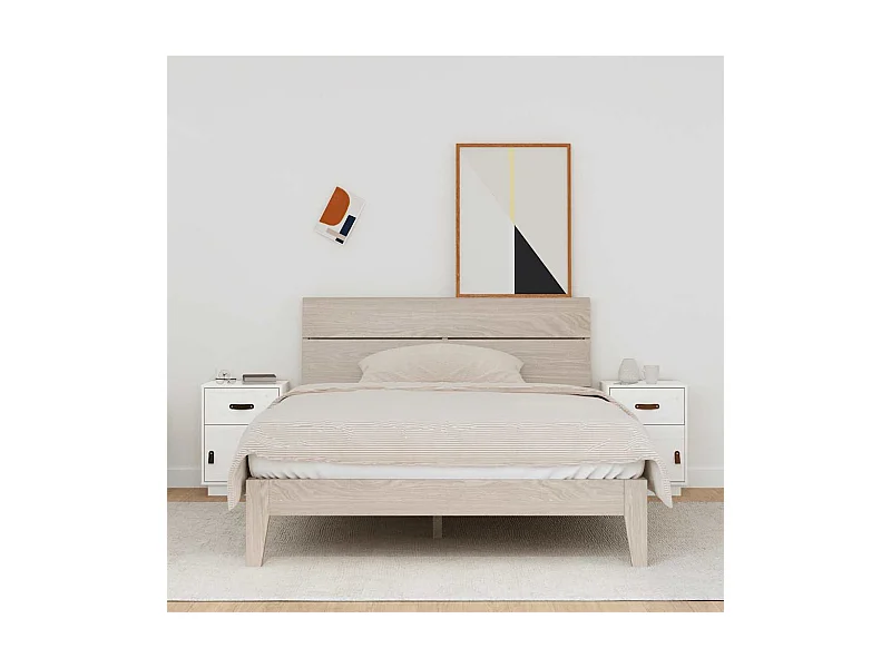 Tables de chevet 2 pcs Blanc 40x34x55 cm Bois de pin massif