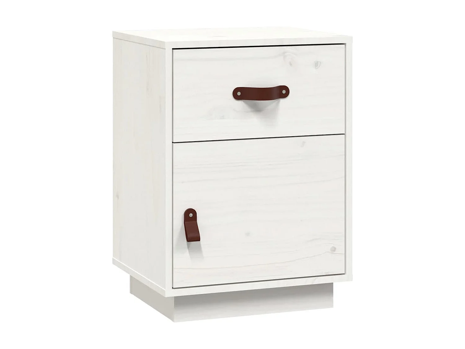 Comodini Bianchi 2 pz 40x34x55 cm in Legno Massello di Pino