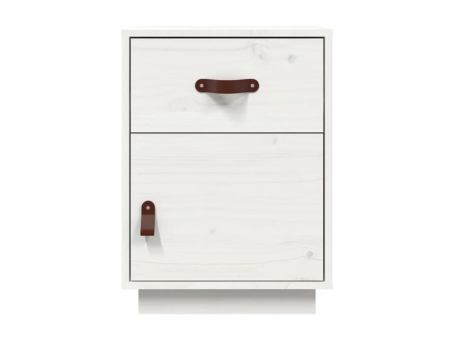 Comodini Bianchi 2 pz 40x34x55 cm in Legno Massello di Pino