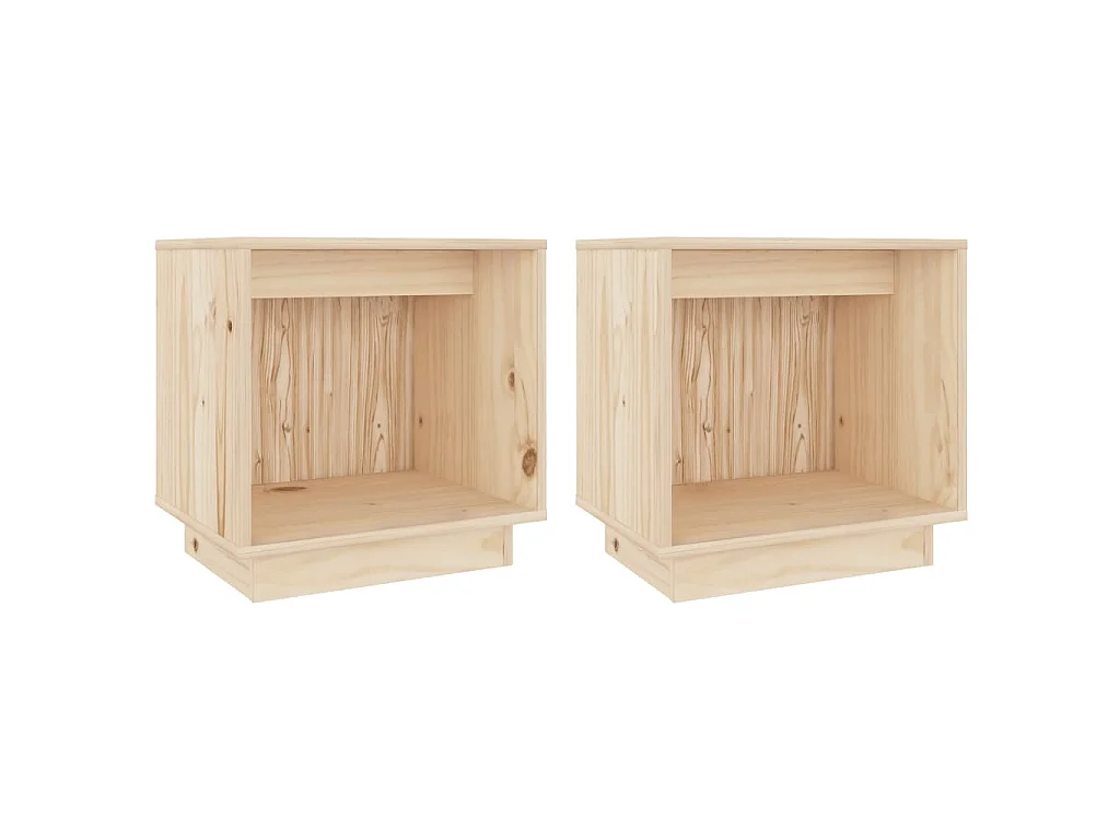 Nachttische 2 Stk. 40x30x40 cm Massivholz Kiefer