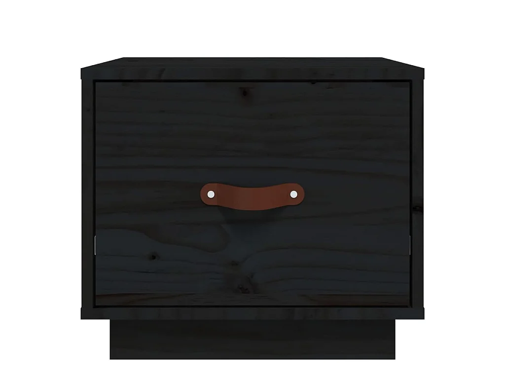 Comodini 2 pz Neri 40x34x35 cm in Legno Massello di Pino