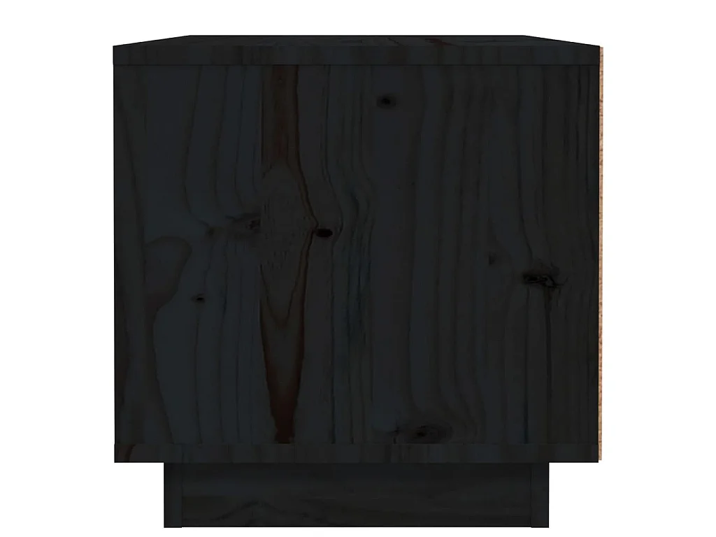 Comodini 2 pz Neri 40x34x35 cm in Legno Massello di Pino