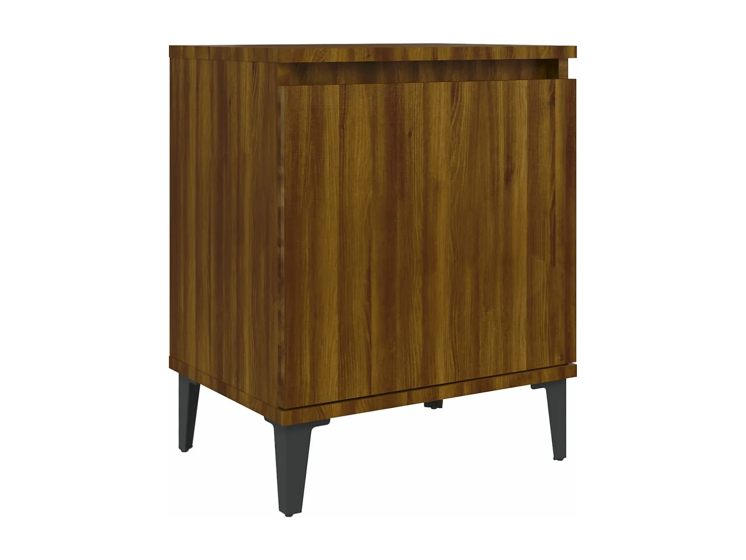 Table de chevet avec pieds en métal chêne marron 40x30x50 cm
