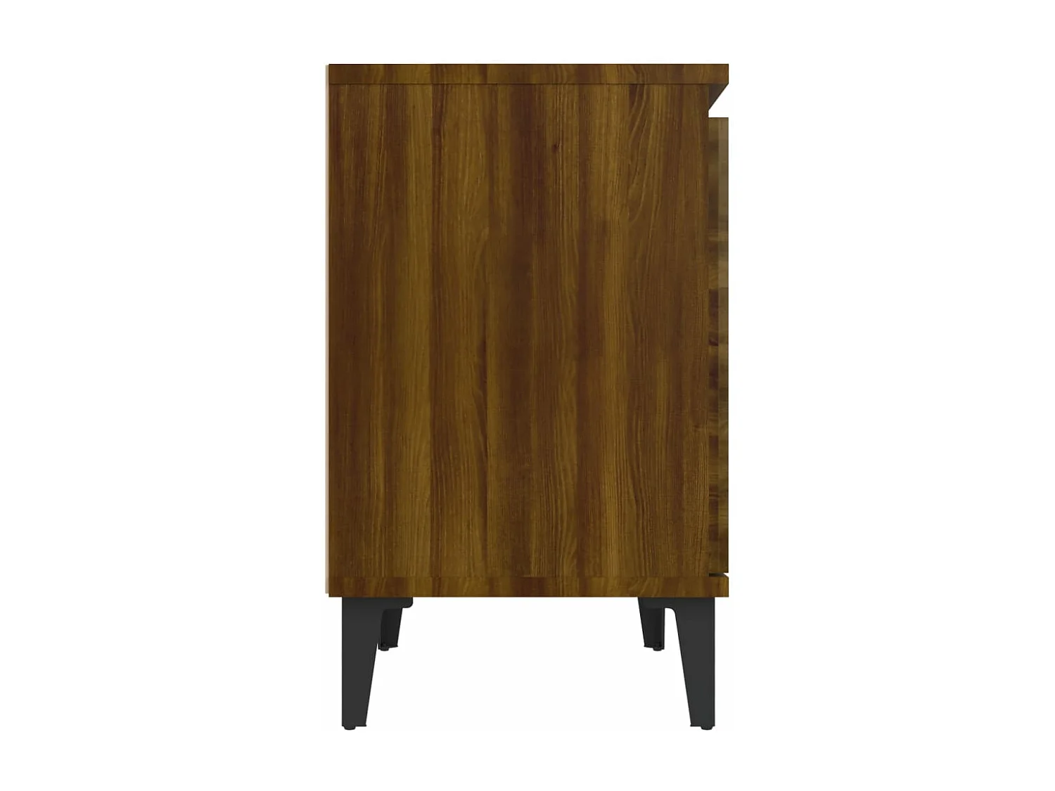 Table de chevet avec pieds en métal chêne marron 40x30x50 cm