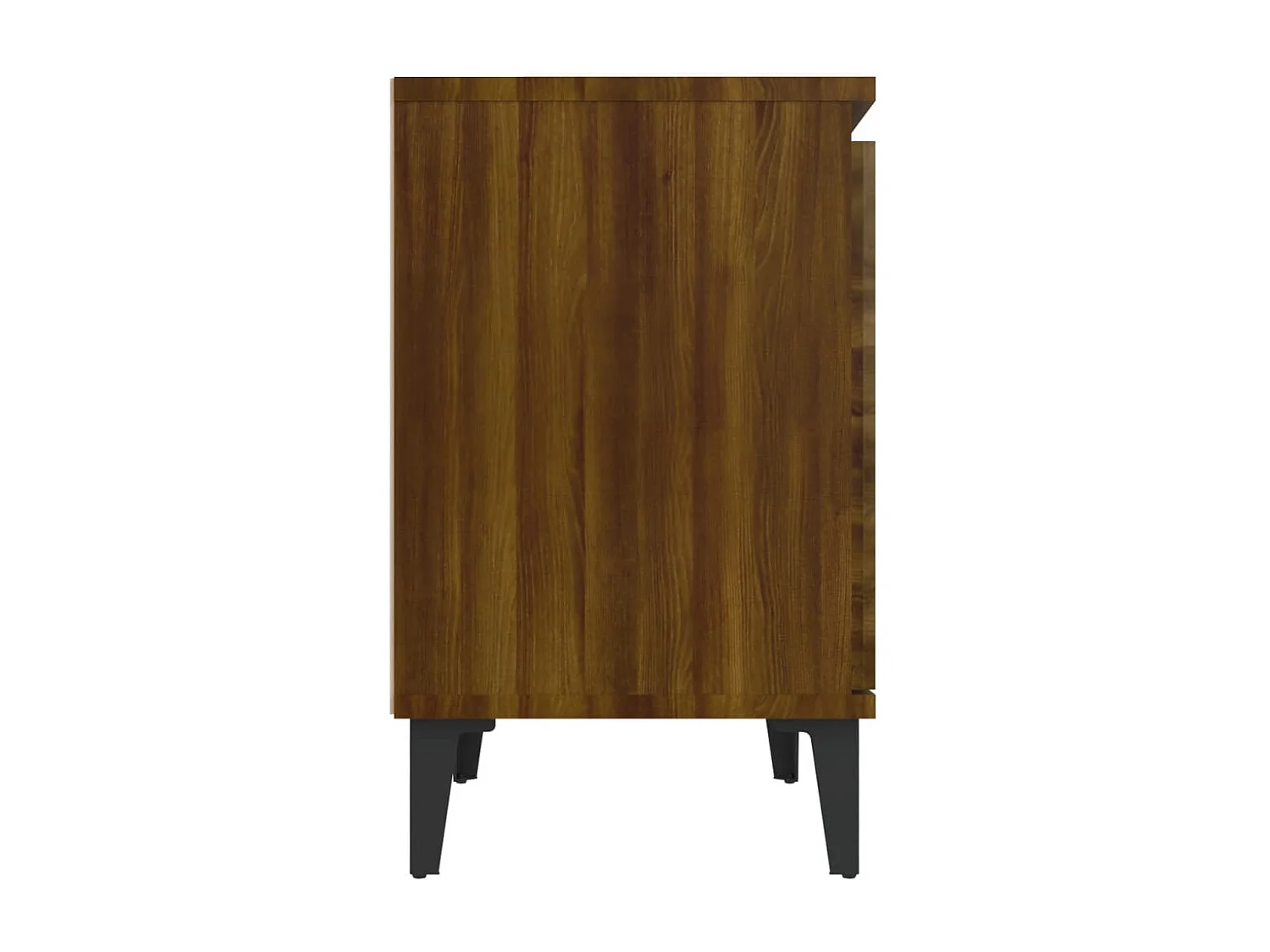 Table de chevet avec pieds en métal chêne marron 40x30x50 cm
