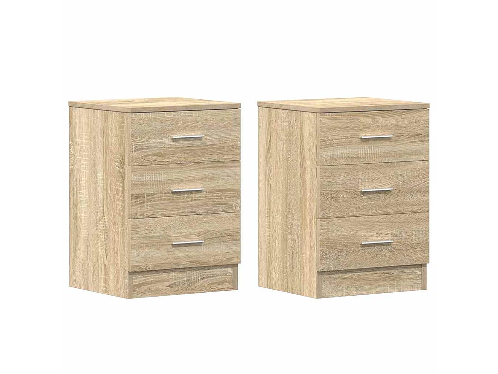 Nachtkastjes 2 st 38x35x56 cm bewerkt hout sonoma eikenkleurig