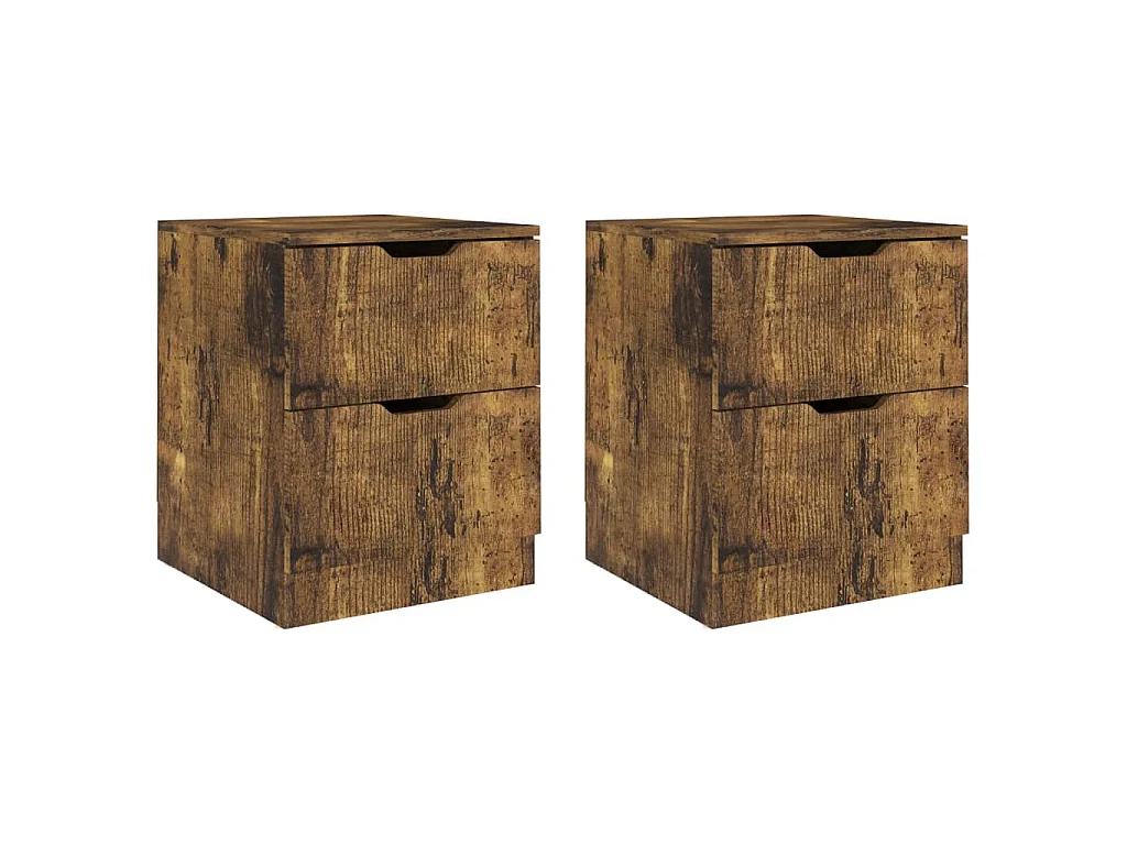 Tables de chevet 2 pcs chêne fumé 40x40x50 cm bois d'ingénierie