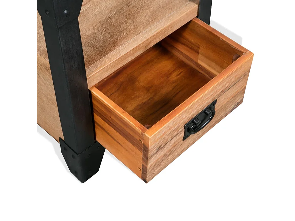 Nachtkastjes 2 st 40x30x54 cm massief acaciahout staal