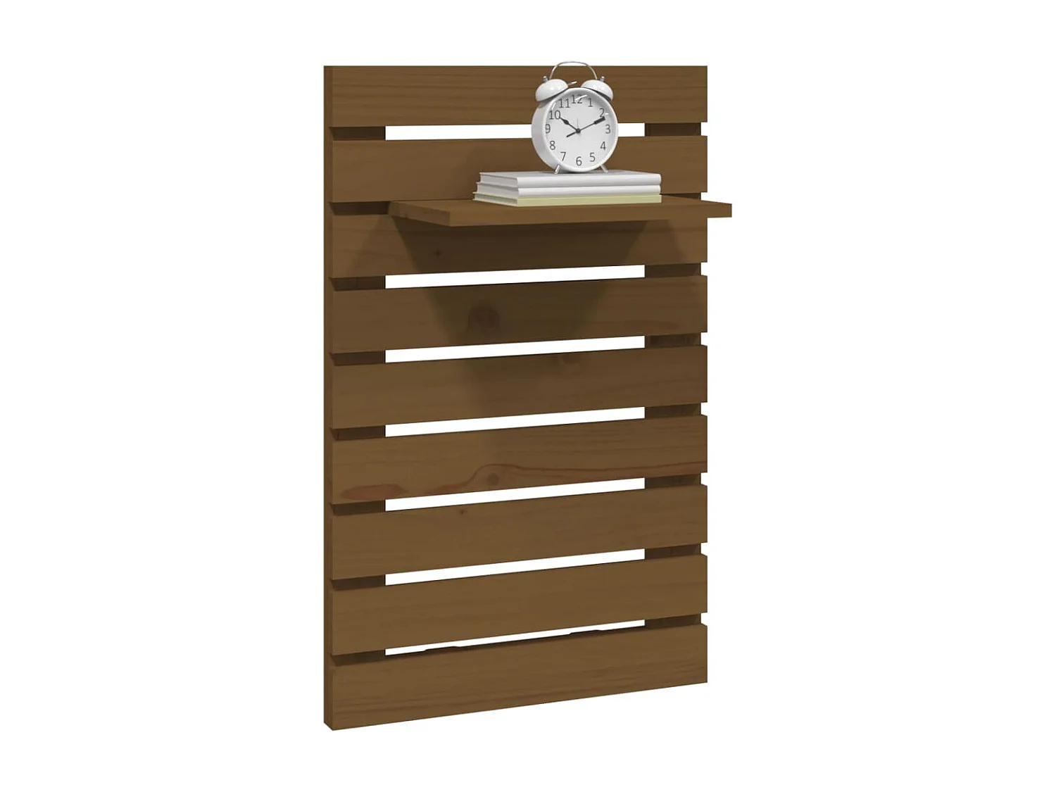 Étagères de chevet murales 2 pcs Marron miel Bois de pin massif