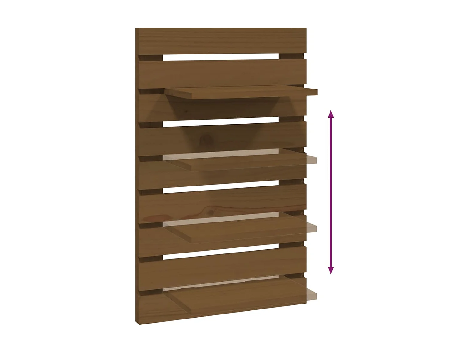 Étagères de chevet murales 2 pcs Marron miel Bois de pin massif