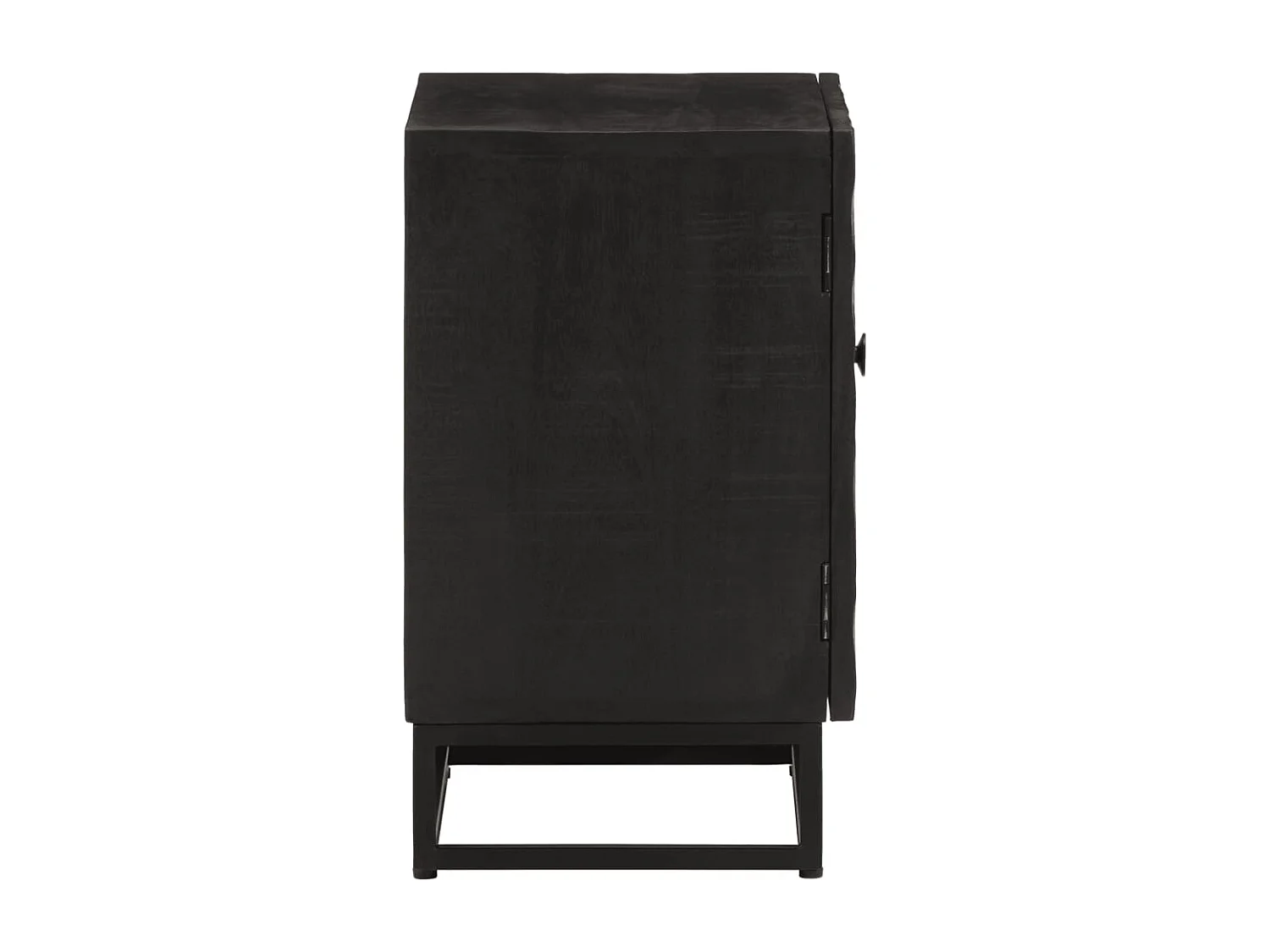 Nachttisch Schwarz 40x30x50 cm Massivholz Mango und Eisen