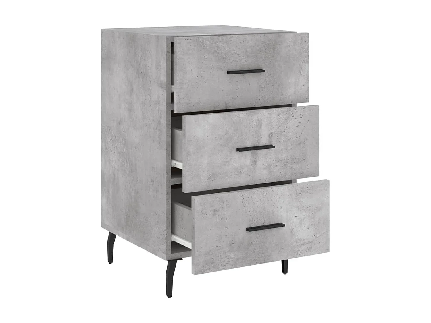 Table de chevet gris béton 40x40x66 cm bois d'ingénierie