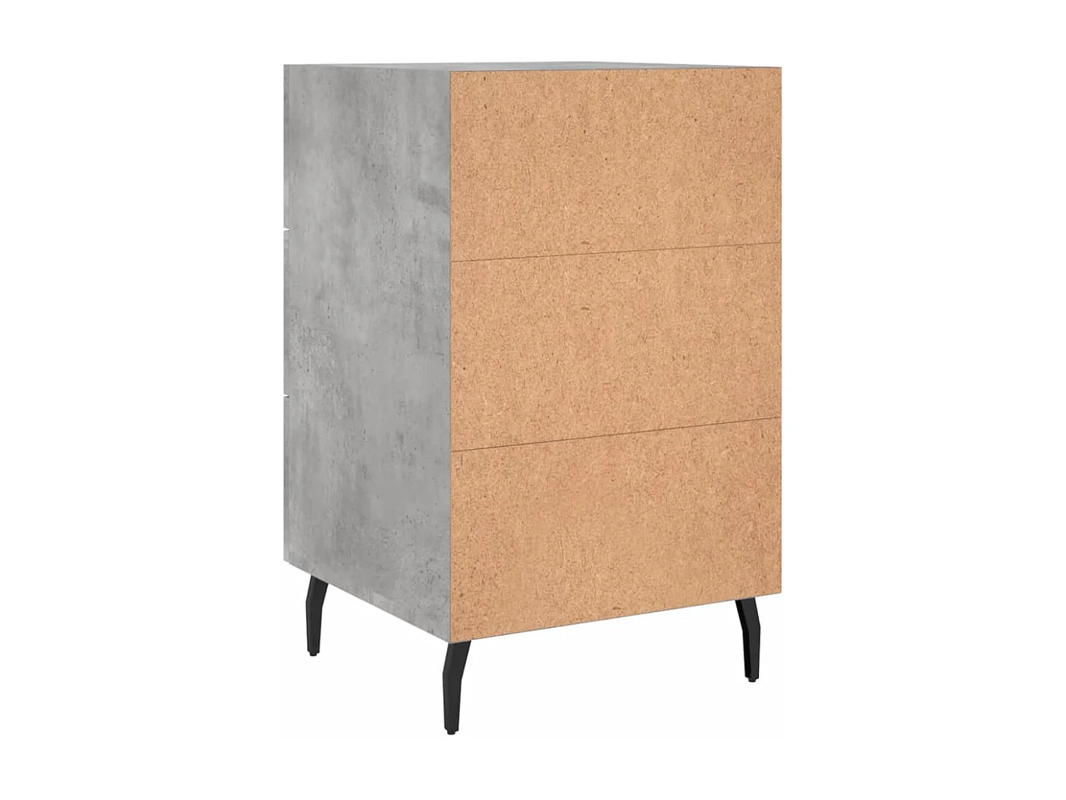 Table de chevet gris béton 40x40x66 cm bois d'ingénierie